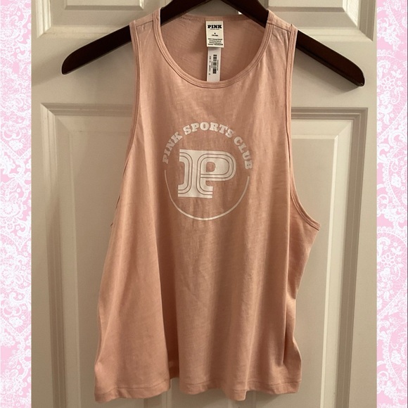 PINK Victoria's Secret Tops - PINK Victoria’s Secret Cotton Cropped Racerback Tank Top - NWT - Medium